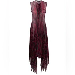 Versace Abstract-Print Plissé Dress 48EUA/12USA
